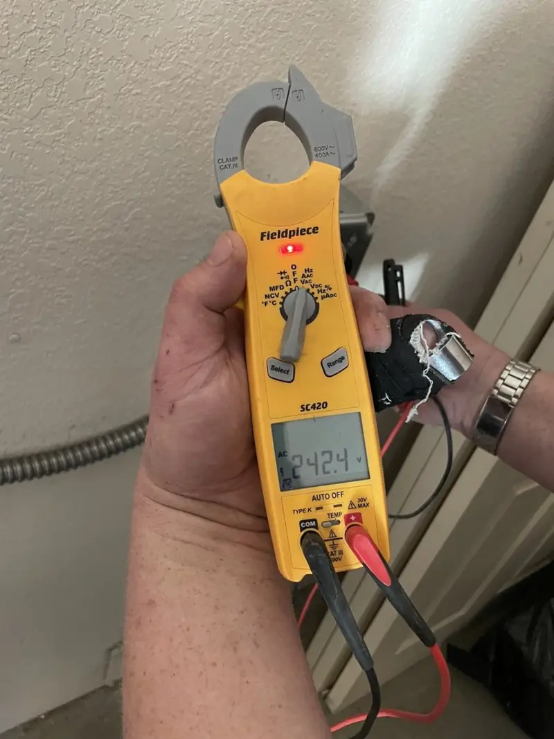 Voltage testing with clamp meter during Aluminum Wiring Replacement in East Brandywine
